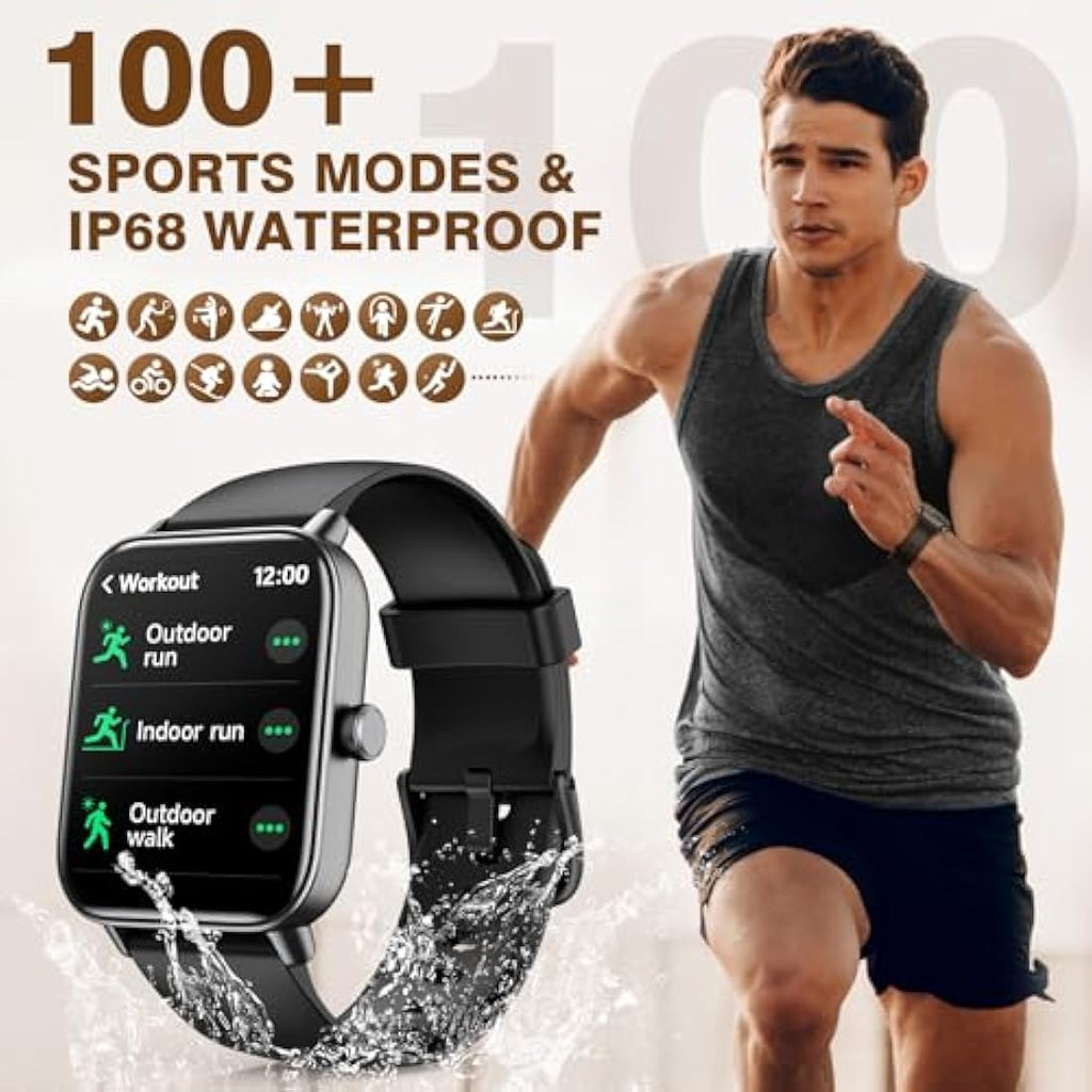 Fitpolo Smart Watch with Alexa & Bluetooth Call – 1.8" IP68 Fitness Tracker