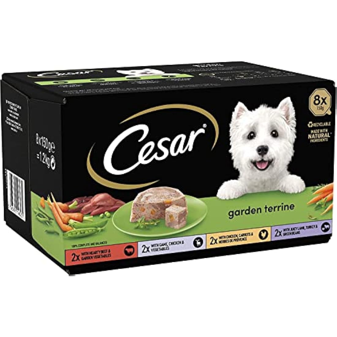 Cesar Garden Terrine Wet Dog Food – Mixed Selection Loaf, 24 x 150g