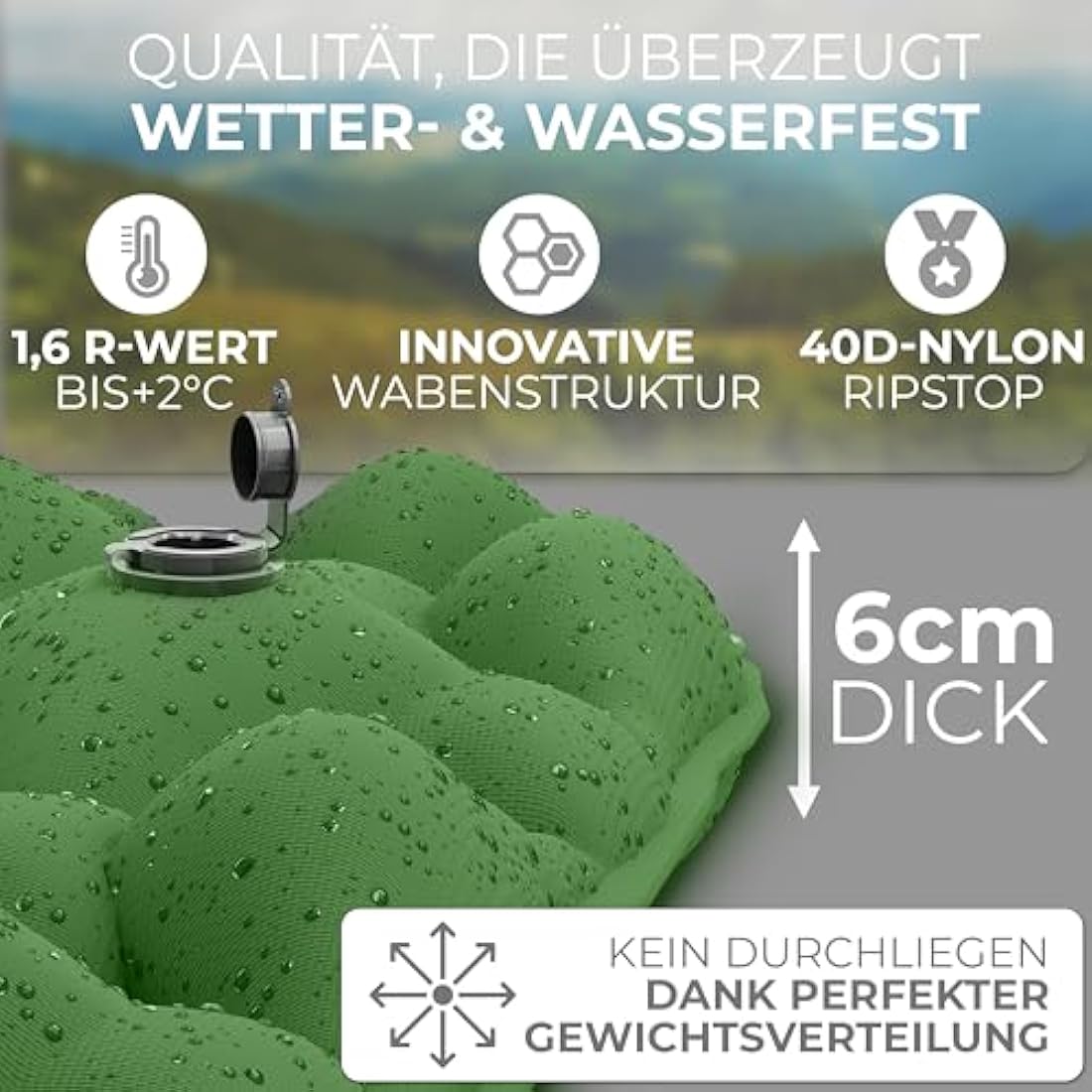 Alpenwert Ultralight Inflatable Sleeping Mat – Green Camping Mattress