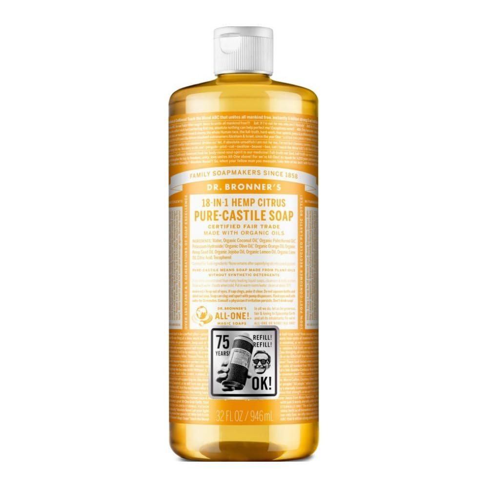 Dr. Bronner's Organic Citrus Pure-Castile Liquid Soap - 946ml Bottle