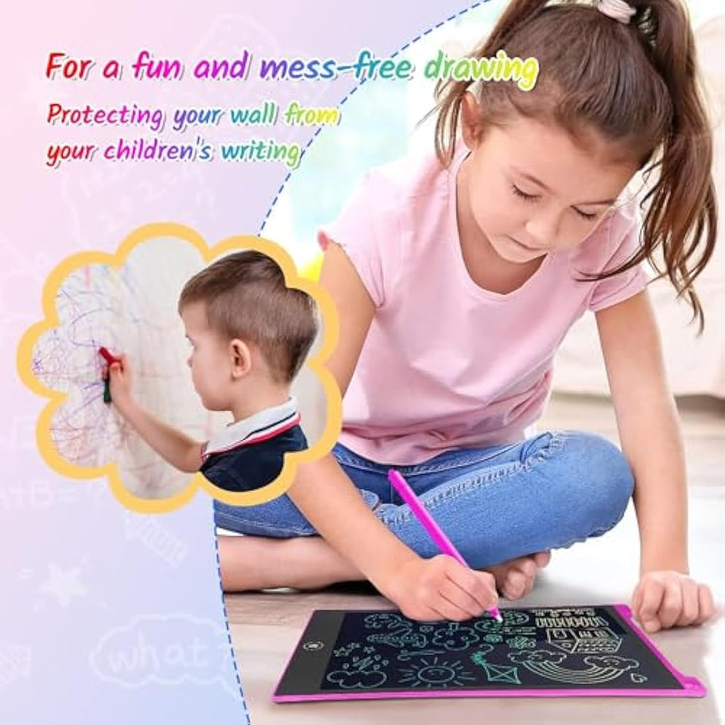 TECJOE 10 Inch LCD Writing Tablet 2 Pack - Colorful Doodle Board for Kids