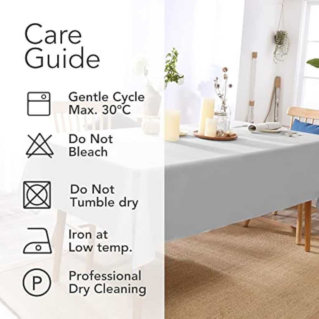 Deconovo Water Resistant Oxford Tablecloth | Light Grey 54x108in