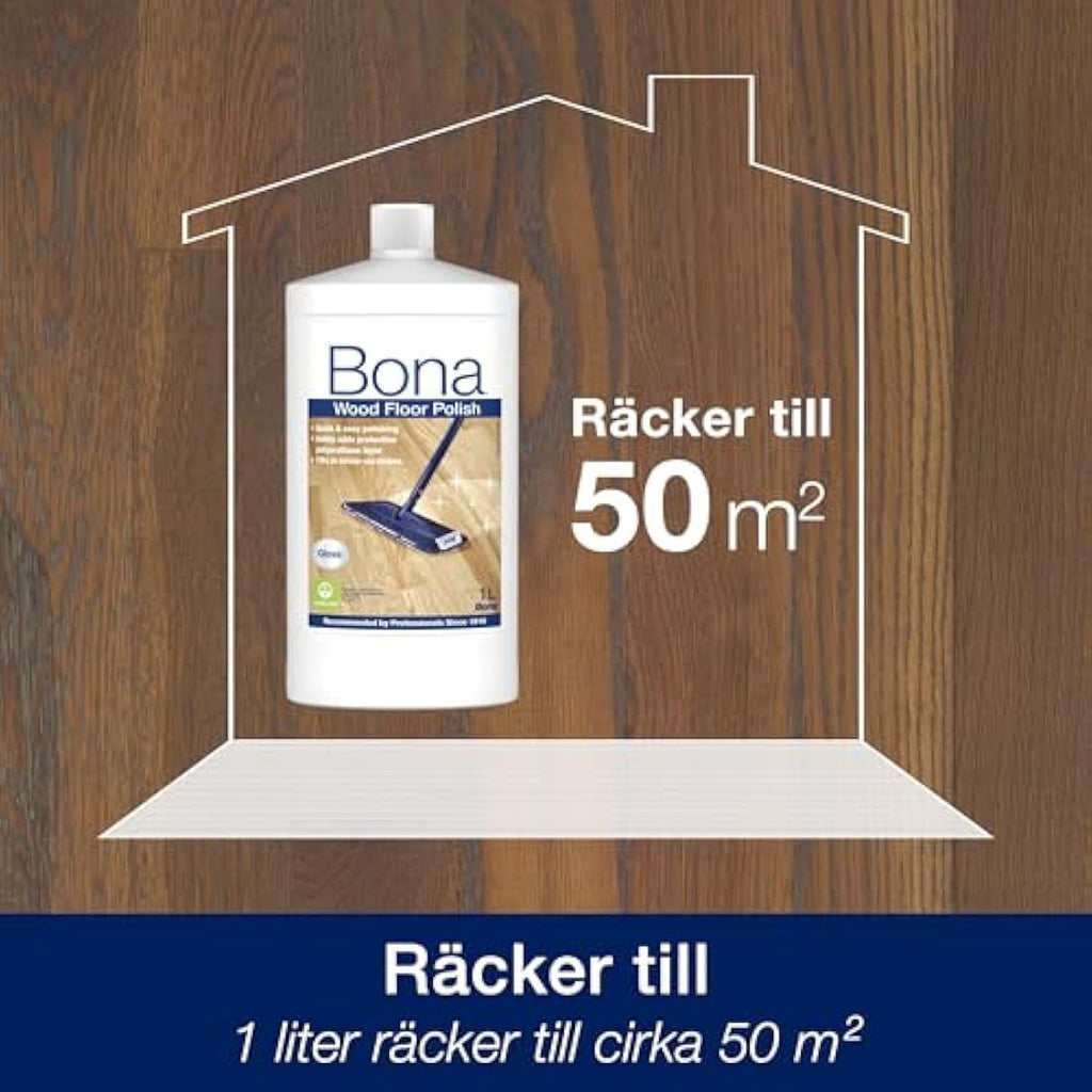 Bona Wood Floor Polish – Gloss Finish Protective Layer - 1 Litre