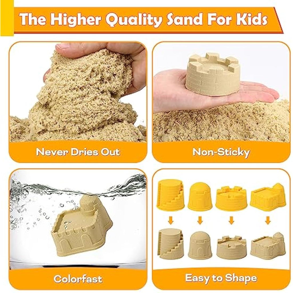 FRUSE Construction Sand Kit with Take Apart Trucks and Sandbox | Ages 3-8