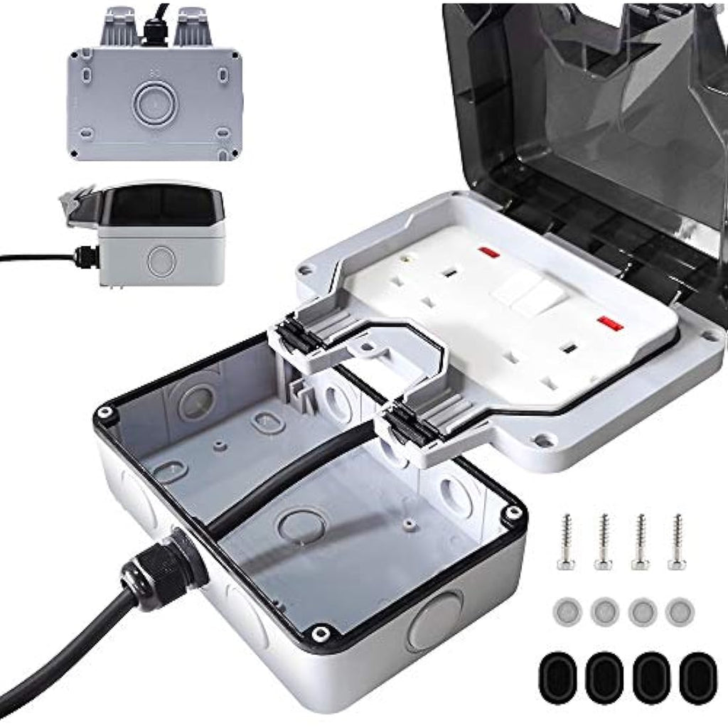 10M Outdoor Extension Lead – IP66 Waterproof 2 Way Socket