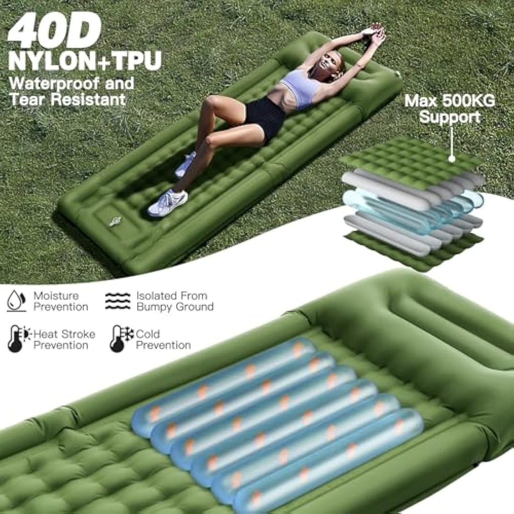 NexusNurture Self Inflating Camping Mat | 12cm Thick Waterproof Sleeping Pad