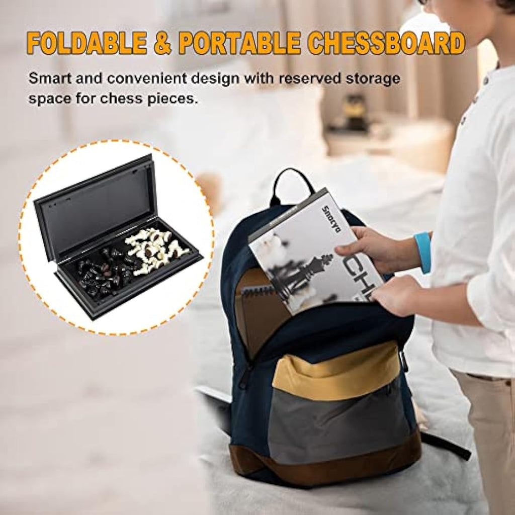 Snocyo Magnetic Chess Set – Portable Folding Travel Board for Kids & Adults
