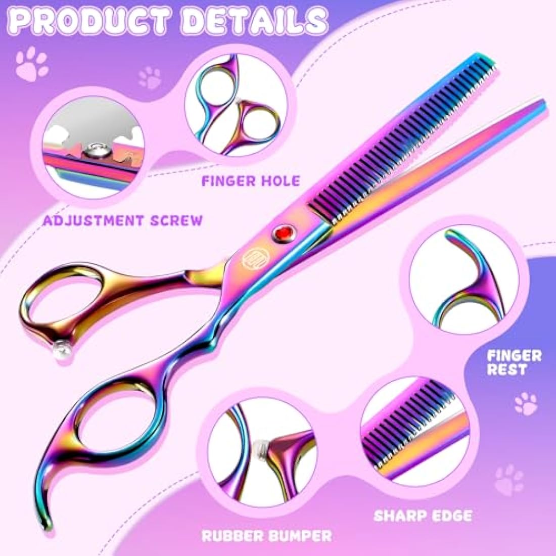 Moontay 8-in-1 Dog Grooming Scissors Set | 440C Stainless Steel Shears