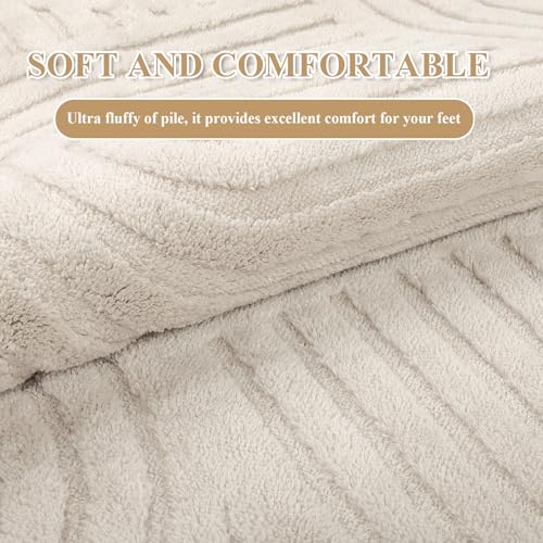 Enyhom Washable Geometric Area Rug – 120x160cm Non-Slip Soft Fluffy Carpet