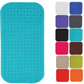 MSV Non-Slip Rubber Shower Mat - Light Blue Antibacterial - 36x76cm