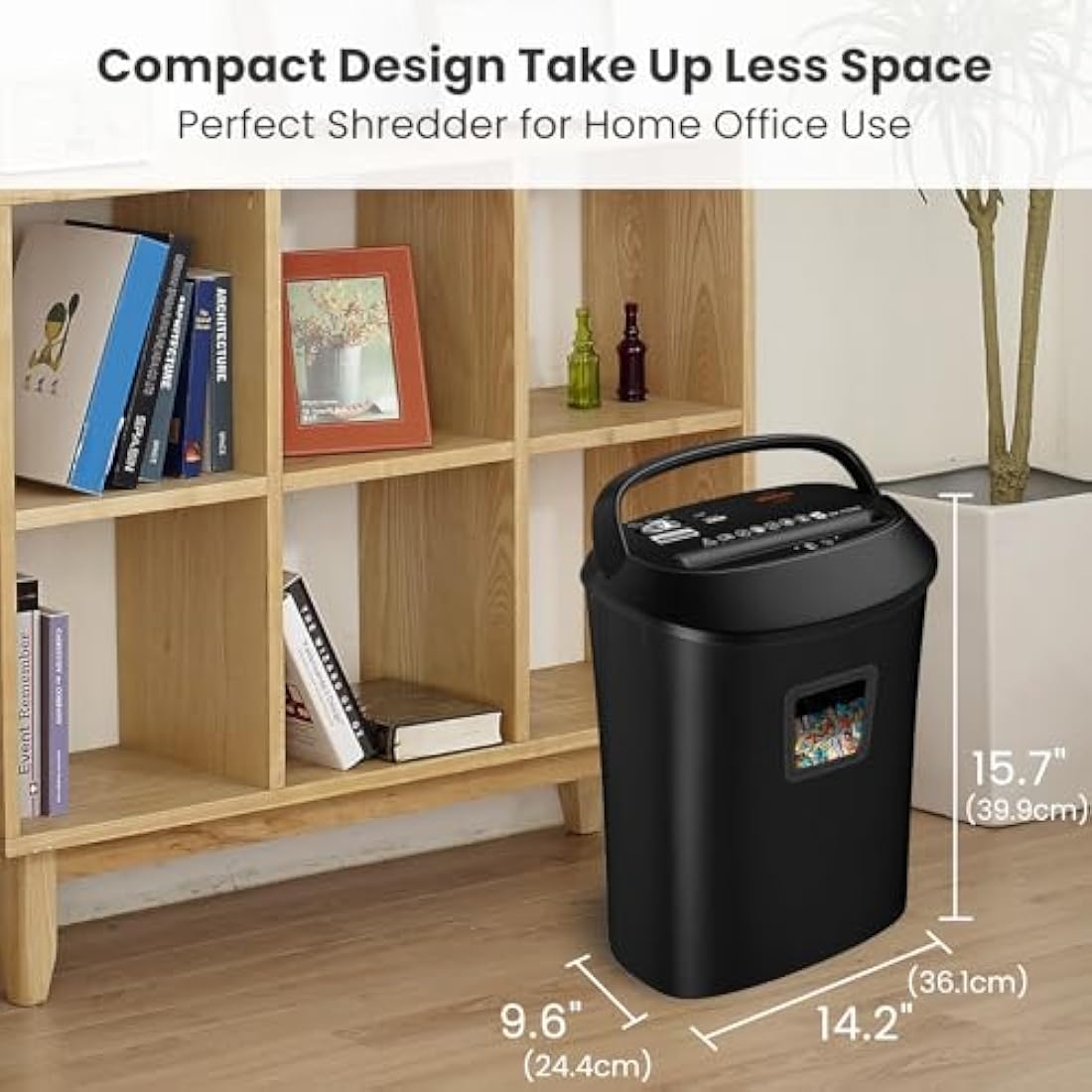 VidaTeco 14-Sheet Cross-Cut Paper Shredder – 25L Bin for Home Office
