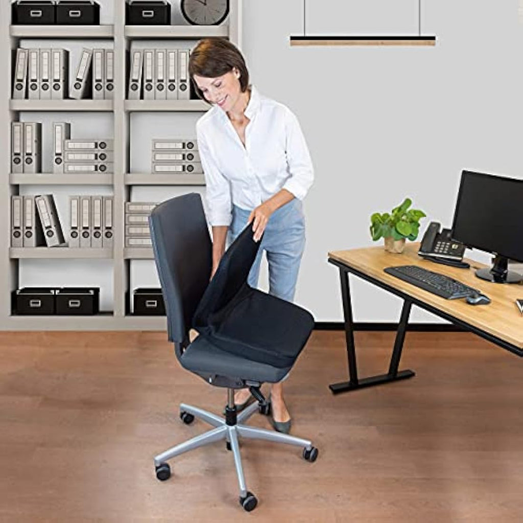 bonmedico Ergonomic Lumbar Support Cushion - Memory Foam Seat Back - Black