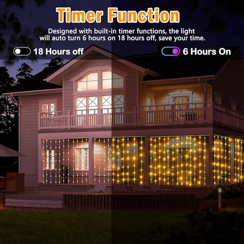 Yowin 2-Pack Curtain Lights | 600 LED 6m x 3m Waterproof Fairy Lights