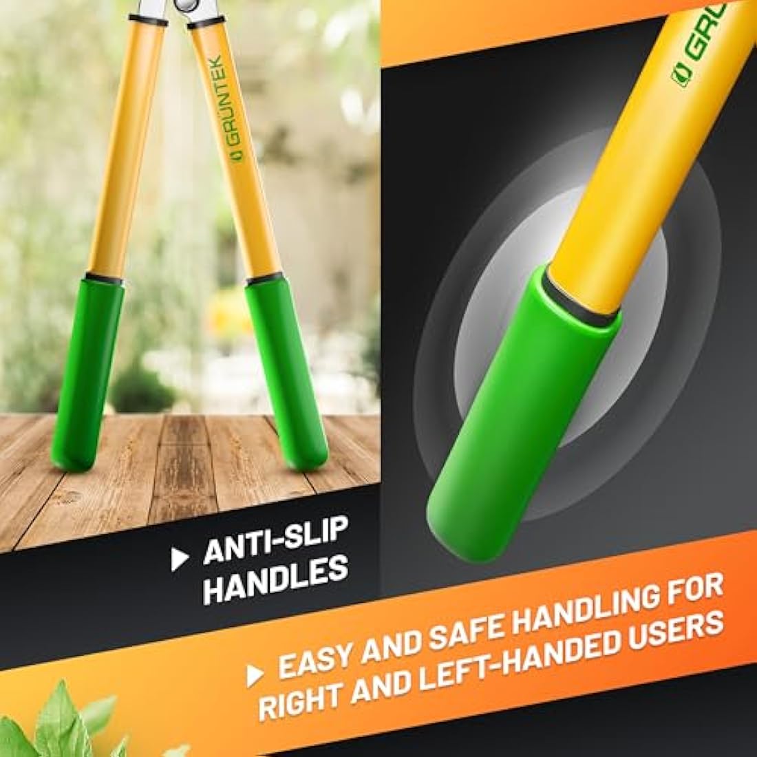 Grüntek Grizzly Anvil Pruning Loppers – 470mm Gear Drive Garden Shears