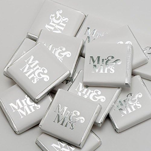 Italian Options Silver Mr & Mrs Wedding Milk Chocolates - Pack of 100