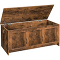 HOOBRO Wooden Storage Chest – Large Rustic Brown Toy Box & Shoe Bench