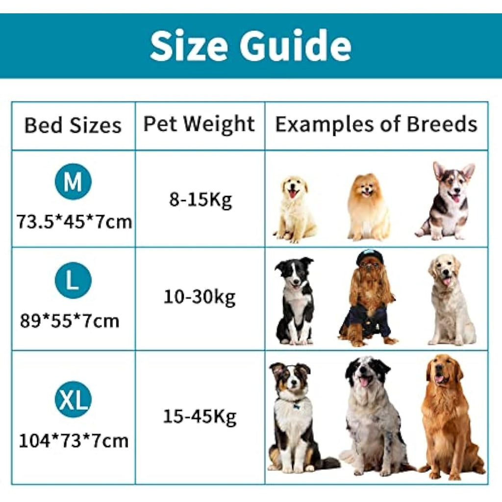 Geegoos Orthopedic Memory Foam Dog Bed – Waterproof Washable Cover, Grey