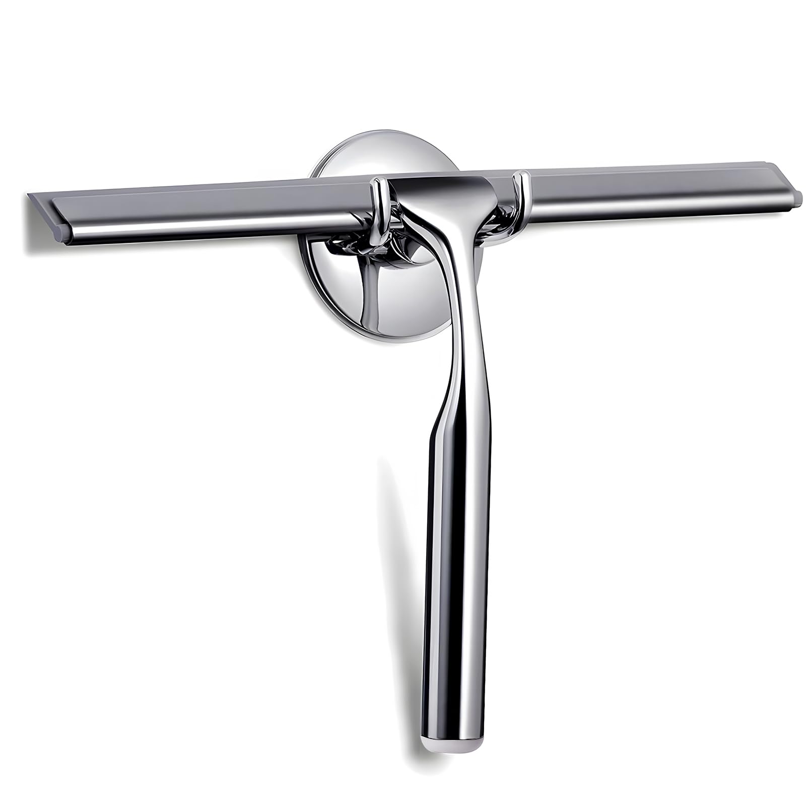 GlobaLink 10" Stainless Steel Shower Squeegee with Adhesive Hook