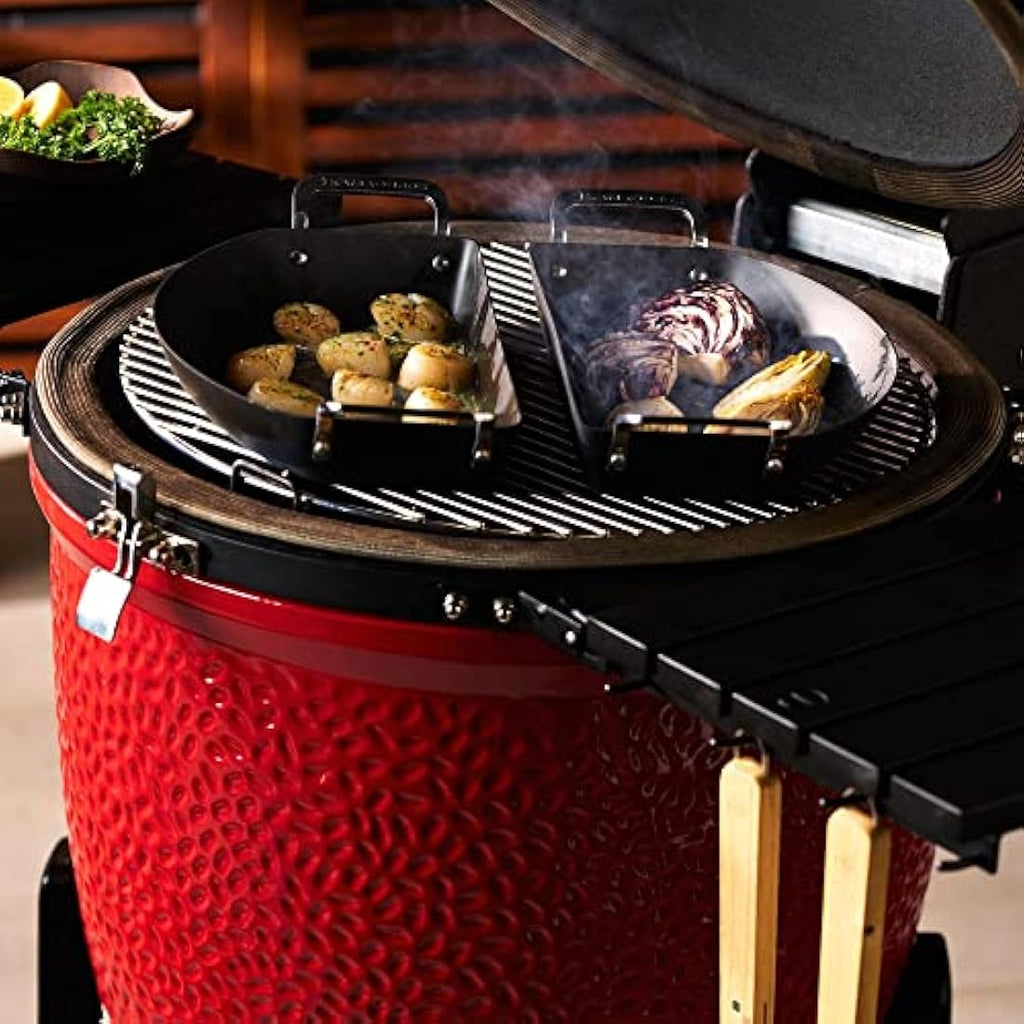 Kamado Joe Karbon Steel Half-Moon Pan Set – Non-Stick Grill Cookware