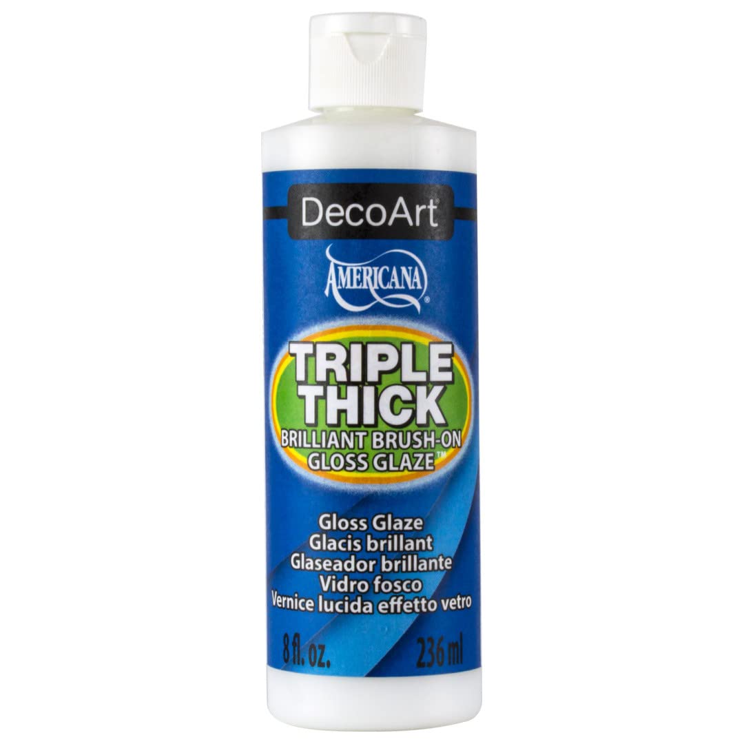 DecoArt Triple Thick Gloss Glaze – 8oz Non-Toxic Clear Craft Sealer