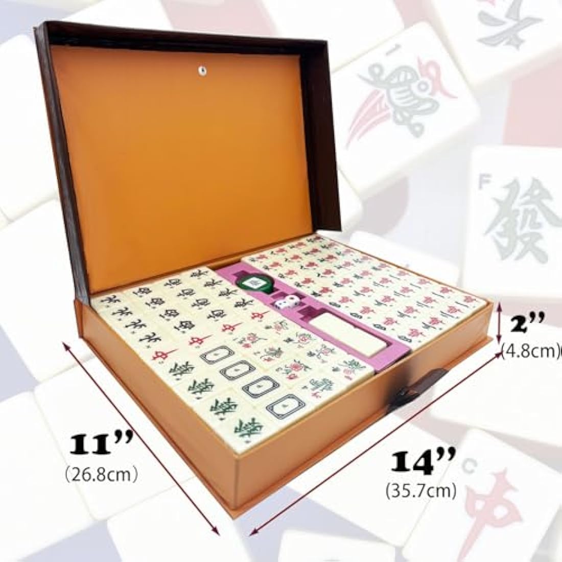Jolof Store Chinese Mahjong Set | 144 Large Melamine Tiles with Case