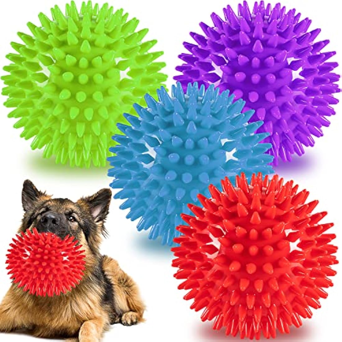 Squeaky Dog Balls – Indestructible 4 Pack for Large Dogs