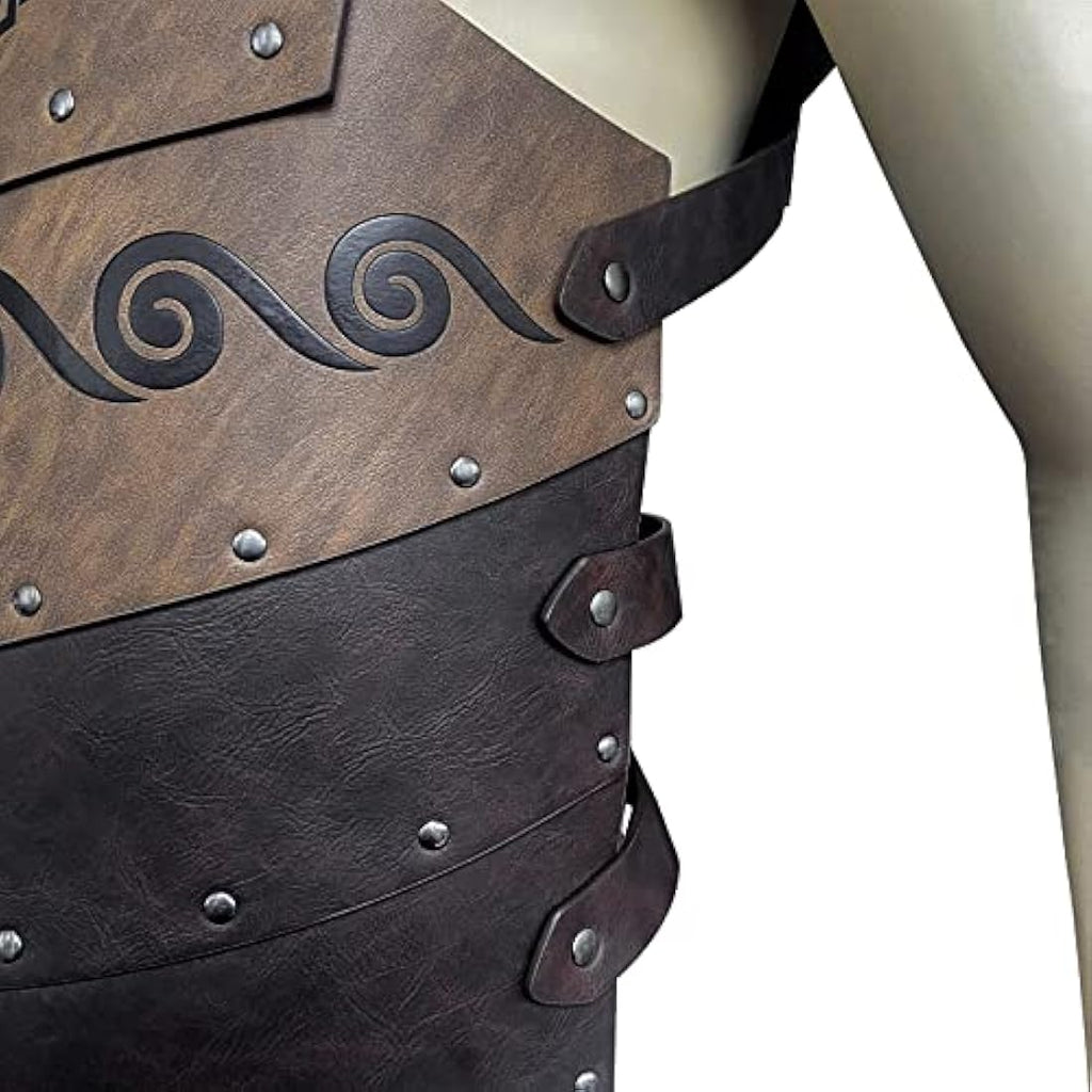 HiiFeuer Viking Chest Armor – Faux Leather Medieval Knight LARP Costume