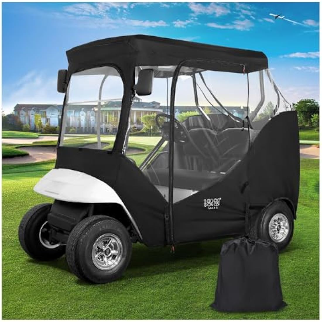 10L0L 2-Passenger Golf Cart Enclosure for EZGO TXT RXV | 600D Waterproof