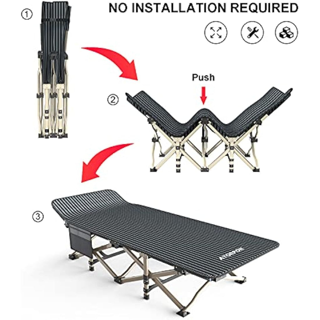 ATORPOK Folding Camping Cot – Heavy Duty 450lbs Portable Sleeping Bed