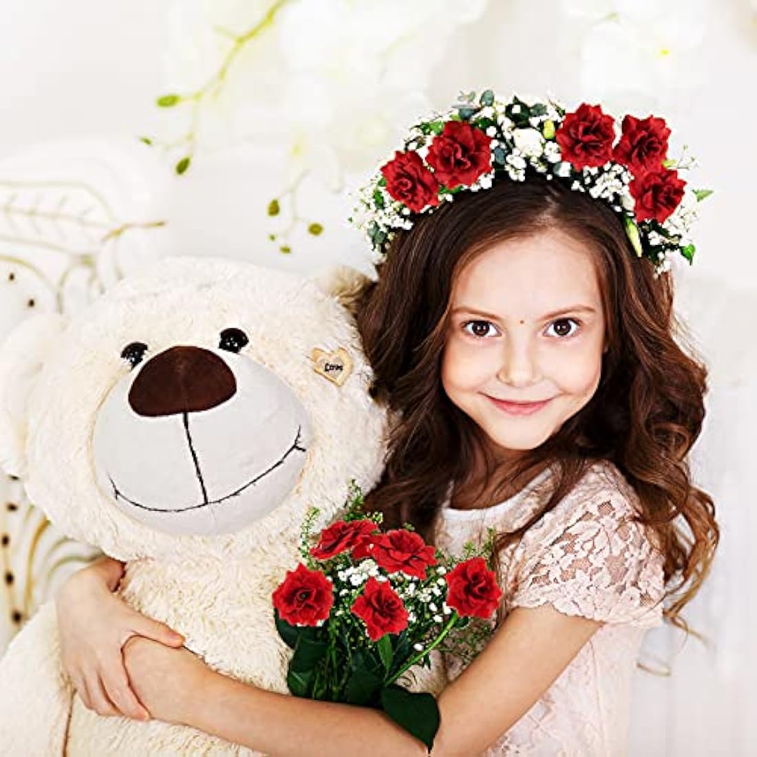 100 Pcs Red Artificial Silk Rose Heads for DIY Wedding Decor