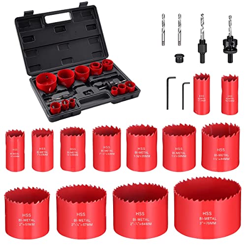 Ecotown 23-Piece Bi-Metal Hole Saw Kit | M42 HSS Cutter Set for Metal & Wood