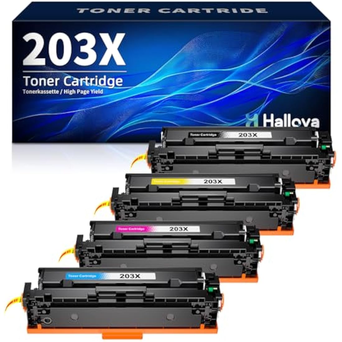 Halloya 203X Toner Cartridge 4-Pack for HP Color LaserJet Pro M281fdw