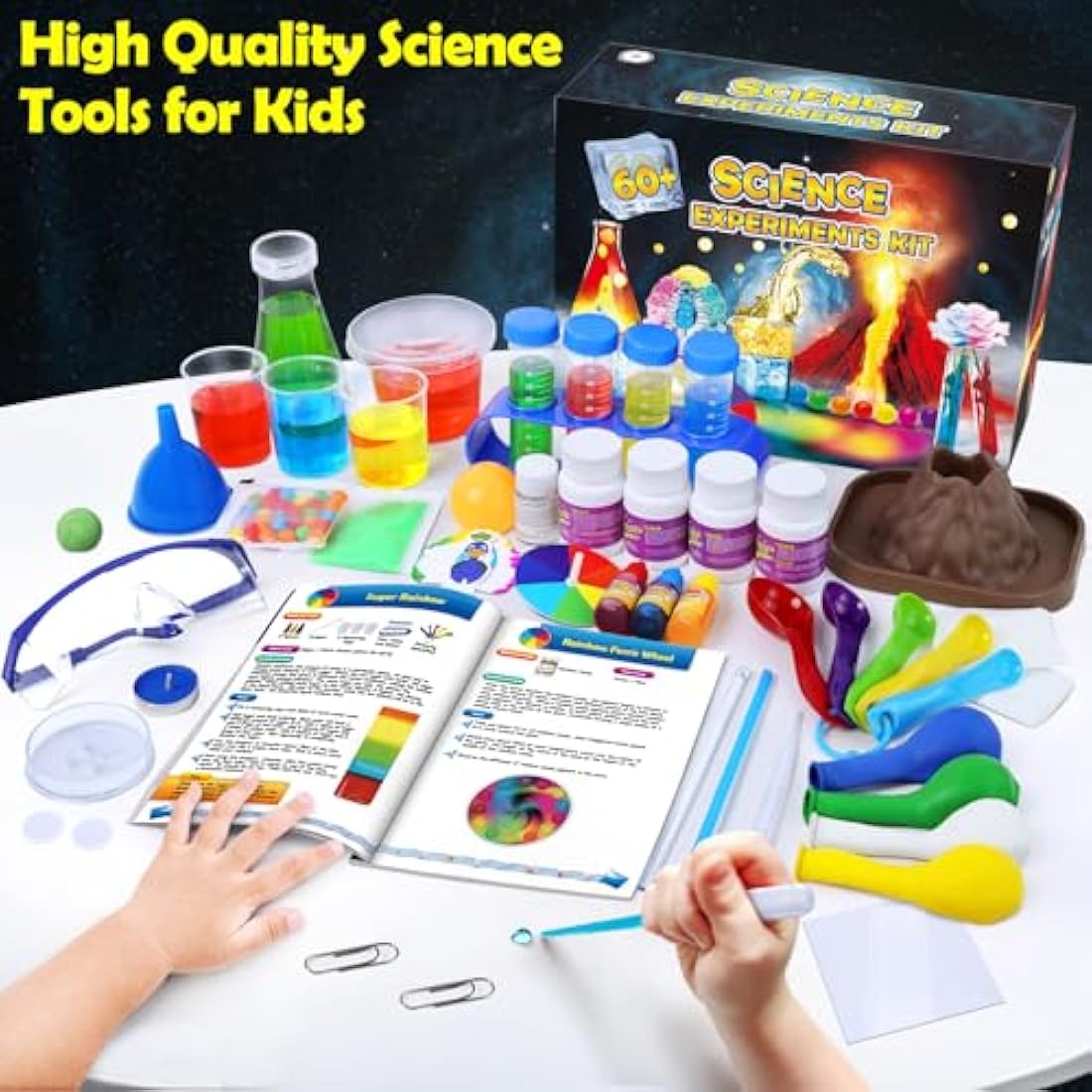 UNGLINGA 60+ Science Experiments Kit | STEM Chemistry & Volcano Set