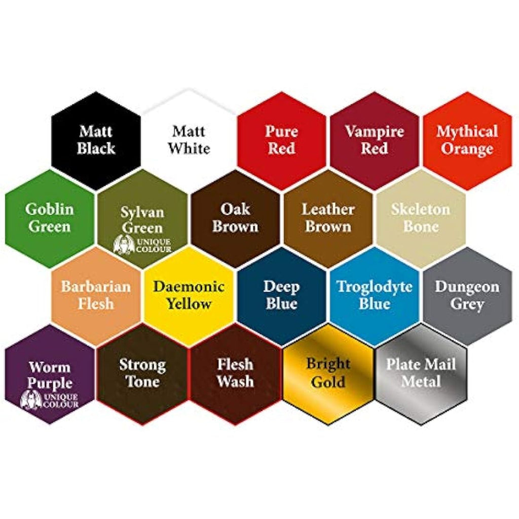 Grinning Gargoyle Miniature Paint Set - 20 Acrylic Paints with Brush