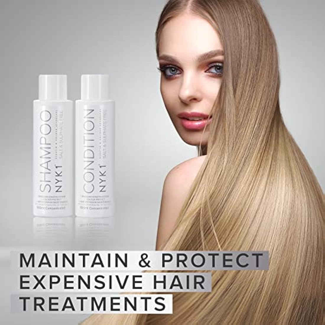 NYK1 Sulphate Free Shampoo and Conditioner Set for Keratin & Extensions
