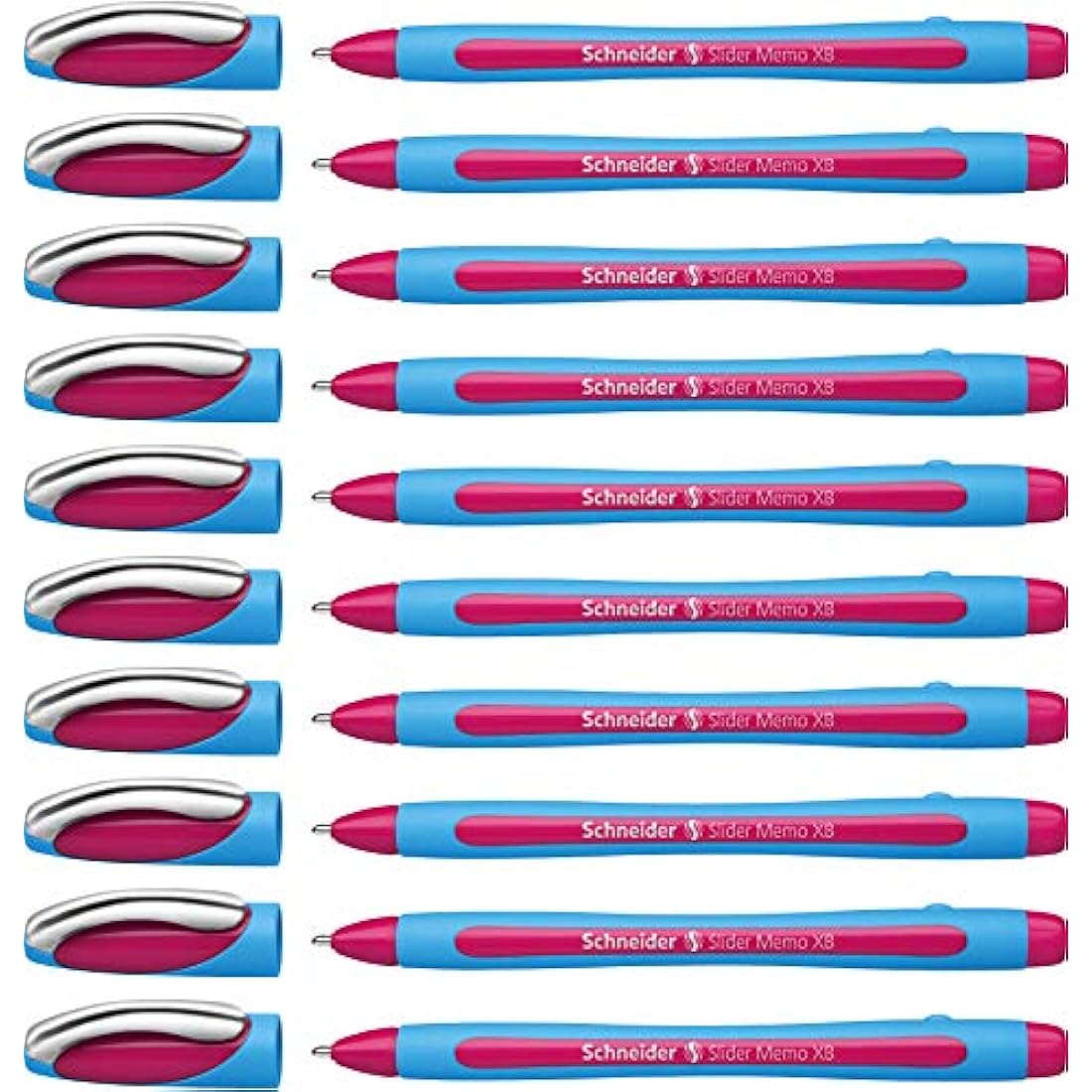 Schneider Slider Memo XB Ballpoint Pen - Pink Ink, Recycled - 10 Pack