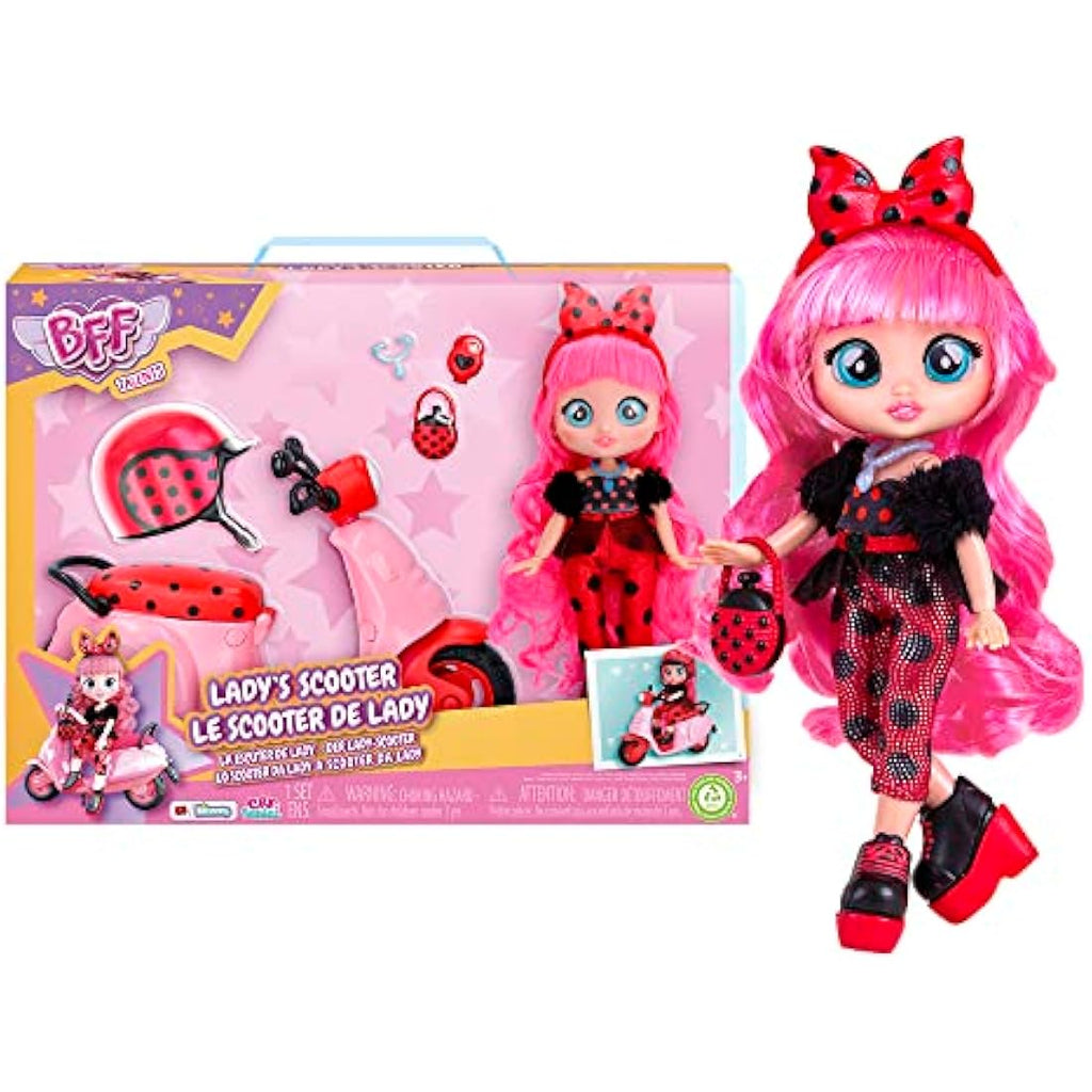 Cry Babies BFF Lady Playset con Scooter e 10 Accessori - Bambola