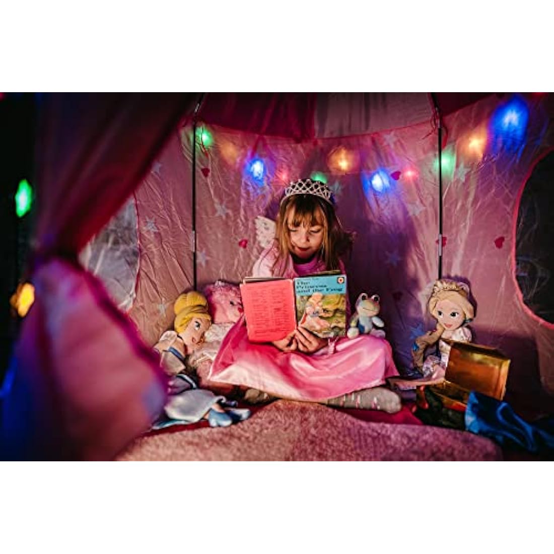 Princess Pop Up Play Tent with LED Lights and Rainbow Frog
