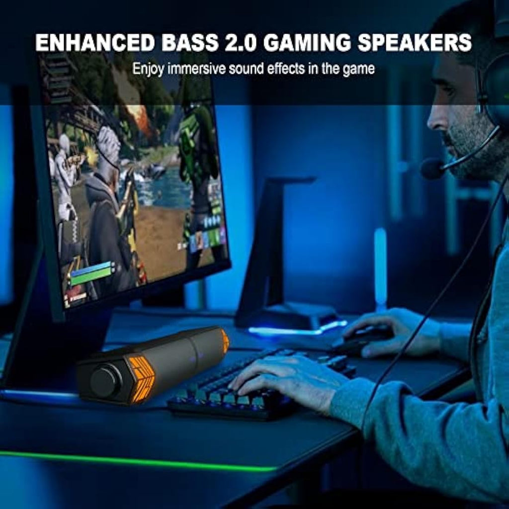 Smalody Detachable PC Speaker | 2-in-1 RGB Bluetooth Gaming Soundbar