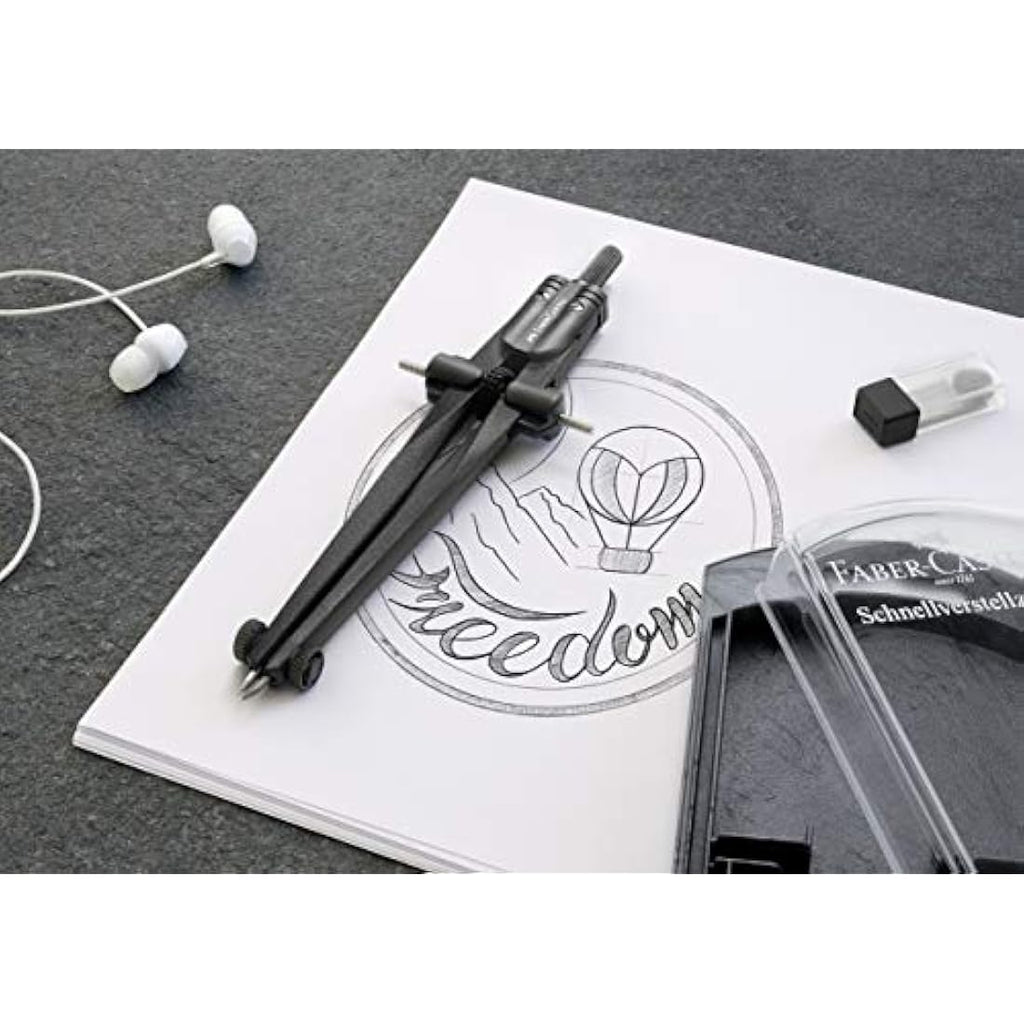 Faber-Castell Stream Quick-Set Compass – Black Stone Drafting Tool