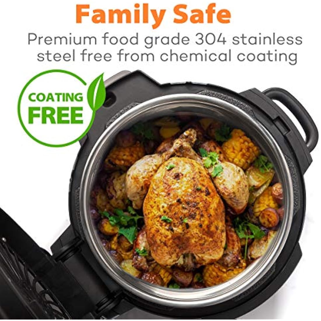 Sicheer 8qt Stainless Steel Inner Pot Replacement for Ninja Foodi
