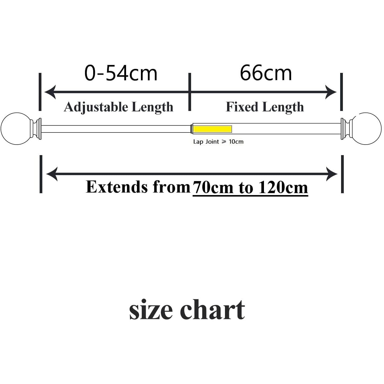 BOOM JOG Extendable Curtain Pole Set | Satin Nickel 70-210cm Rod