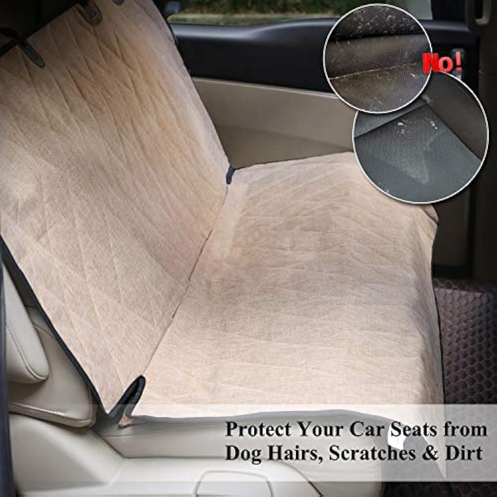 Vivaglory Dog Backseat Cover | Anti-Slip Waterproof Bench Protector, Khaki