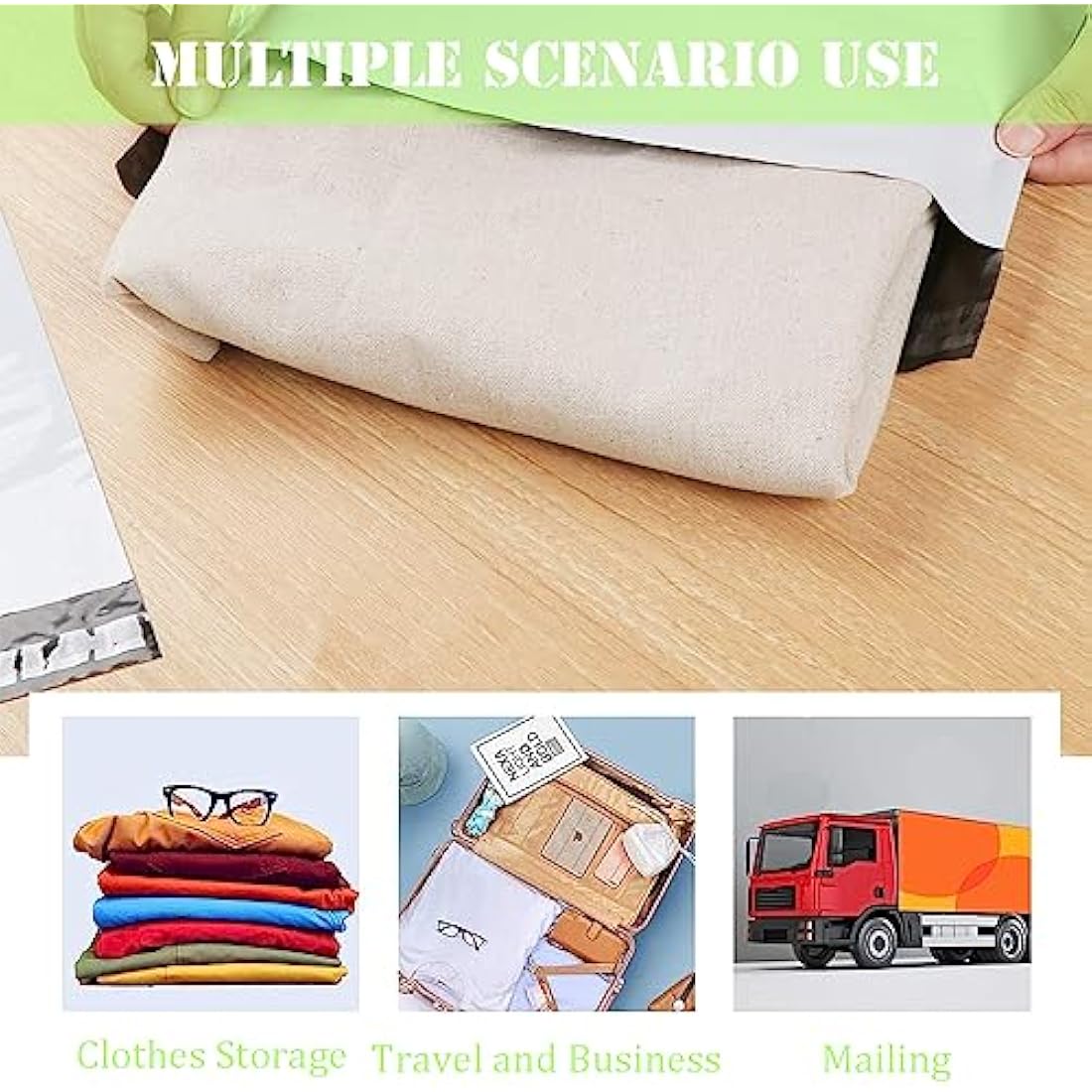YAAVAAW 10pcs Large Green Poly Mailers | 50x70cm Self-Seal Shipping Bags
