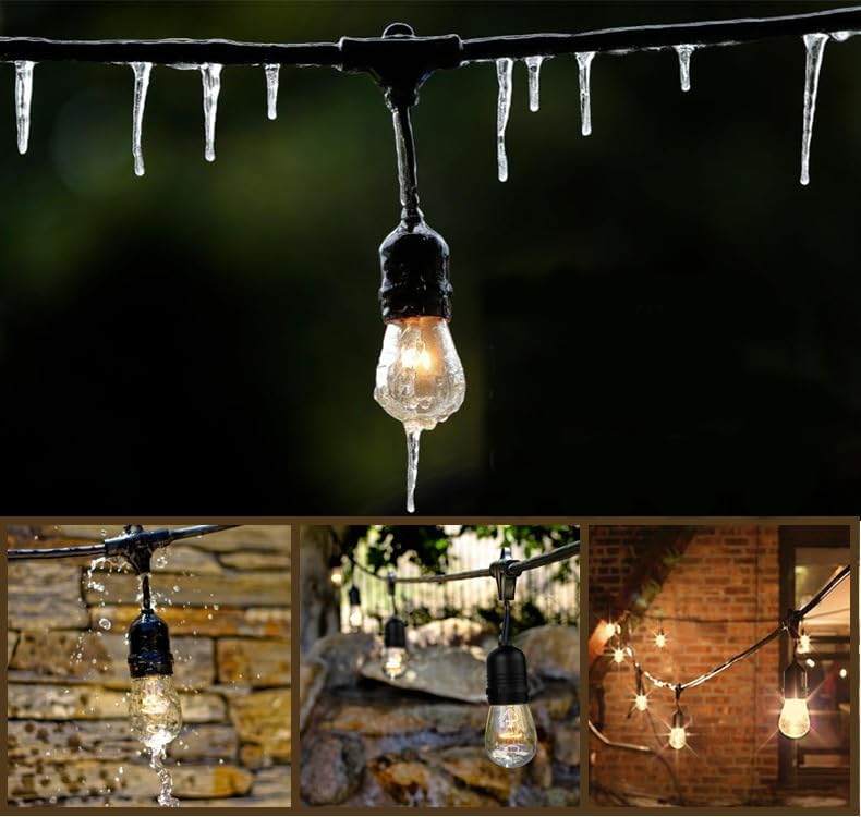 Svater 96FT Outdoor LED String Lights – IP65 Waterproof S14 Festoon Lights