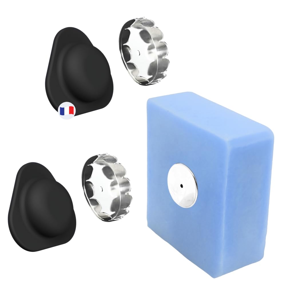 EHOP Pack of 2 Magnetic Soap Dishes – Black French Design Suction Cup