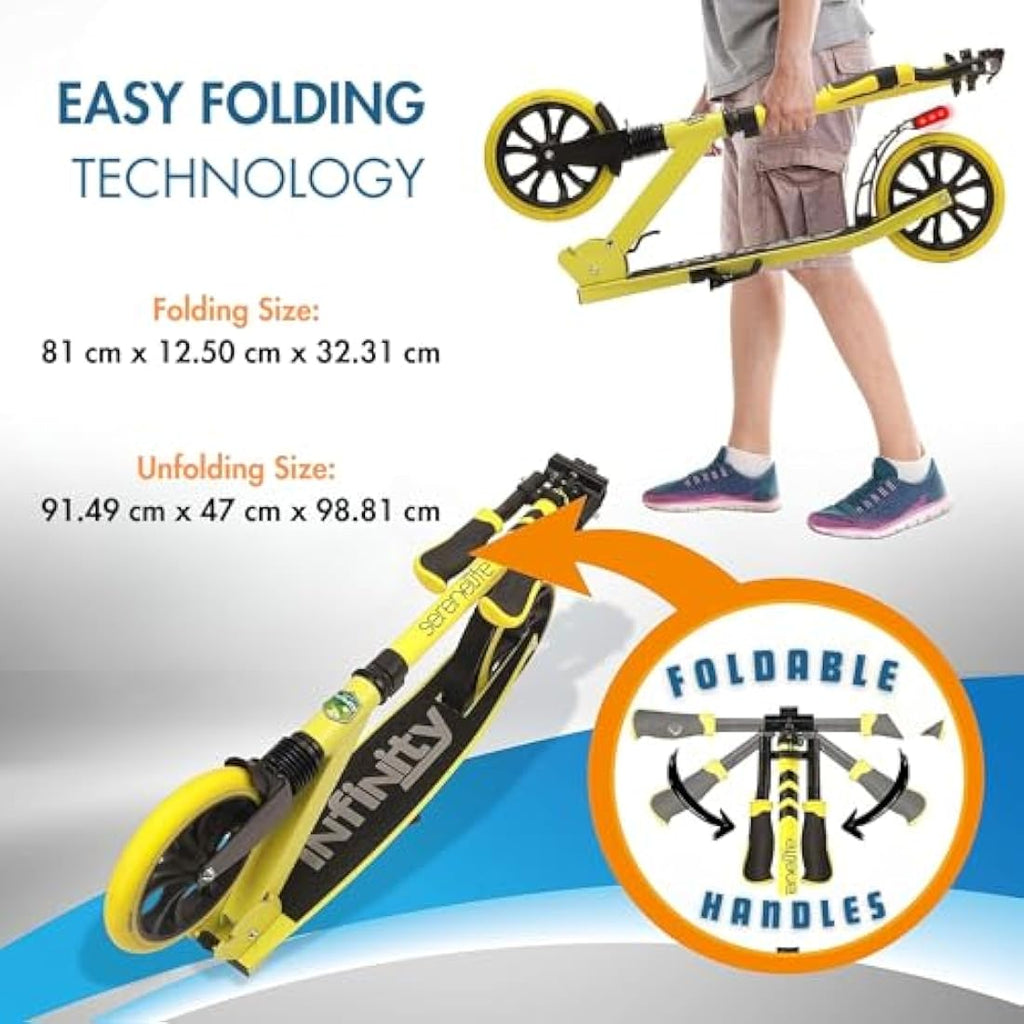 SereneLife Folding Kick Scooter – Big Wheels & Adjustable Handlebar