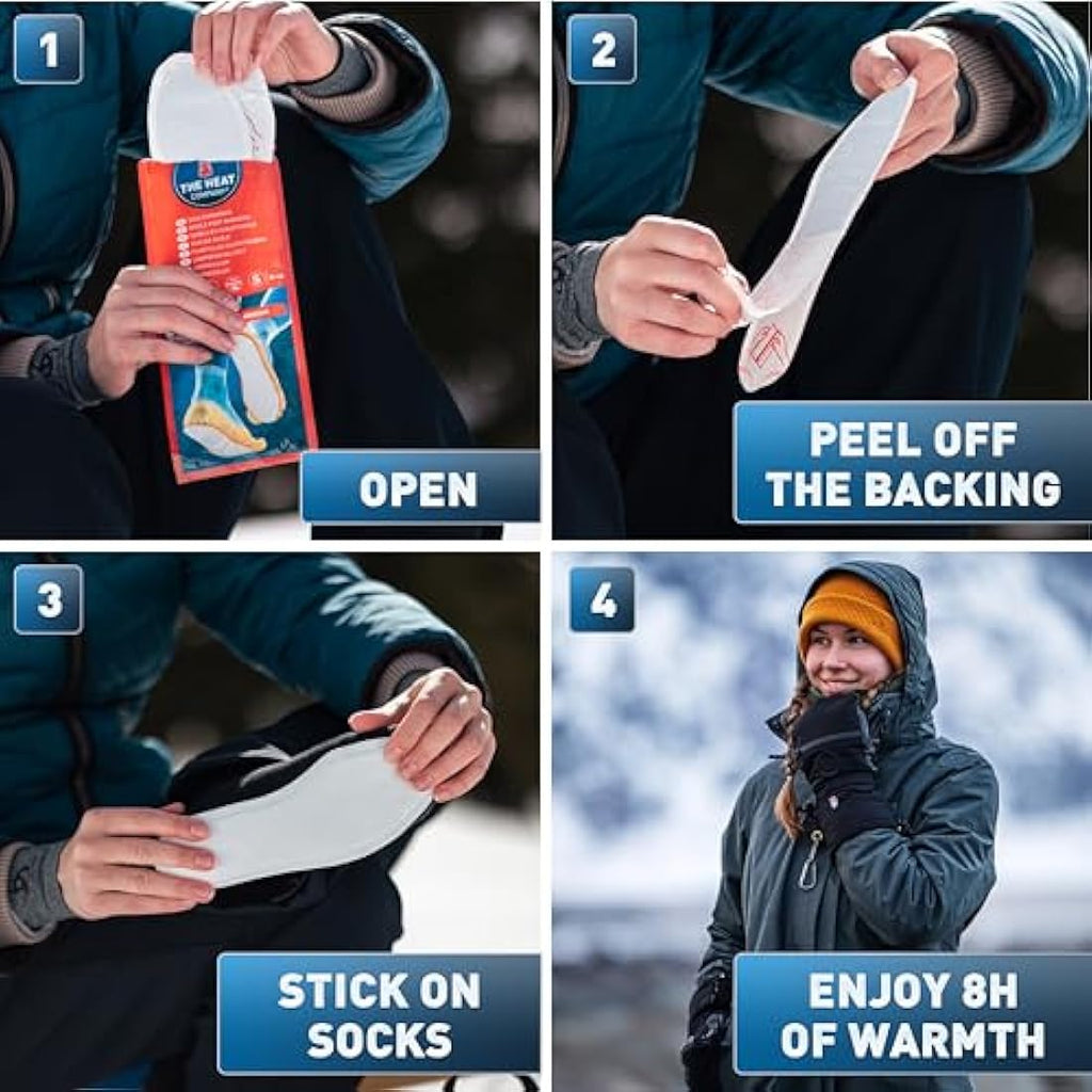 THE HEAT COMPANY Adhesive Insole Foot Warmers – 8 Hour Air Activated