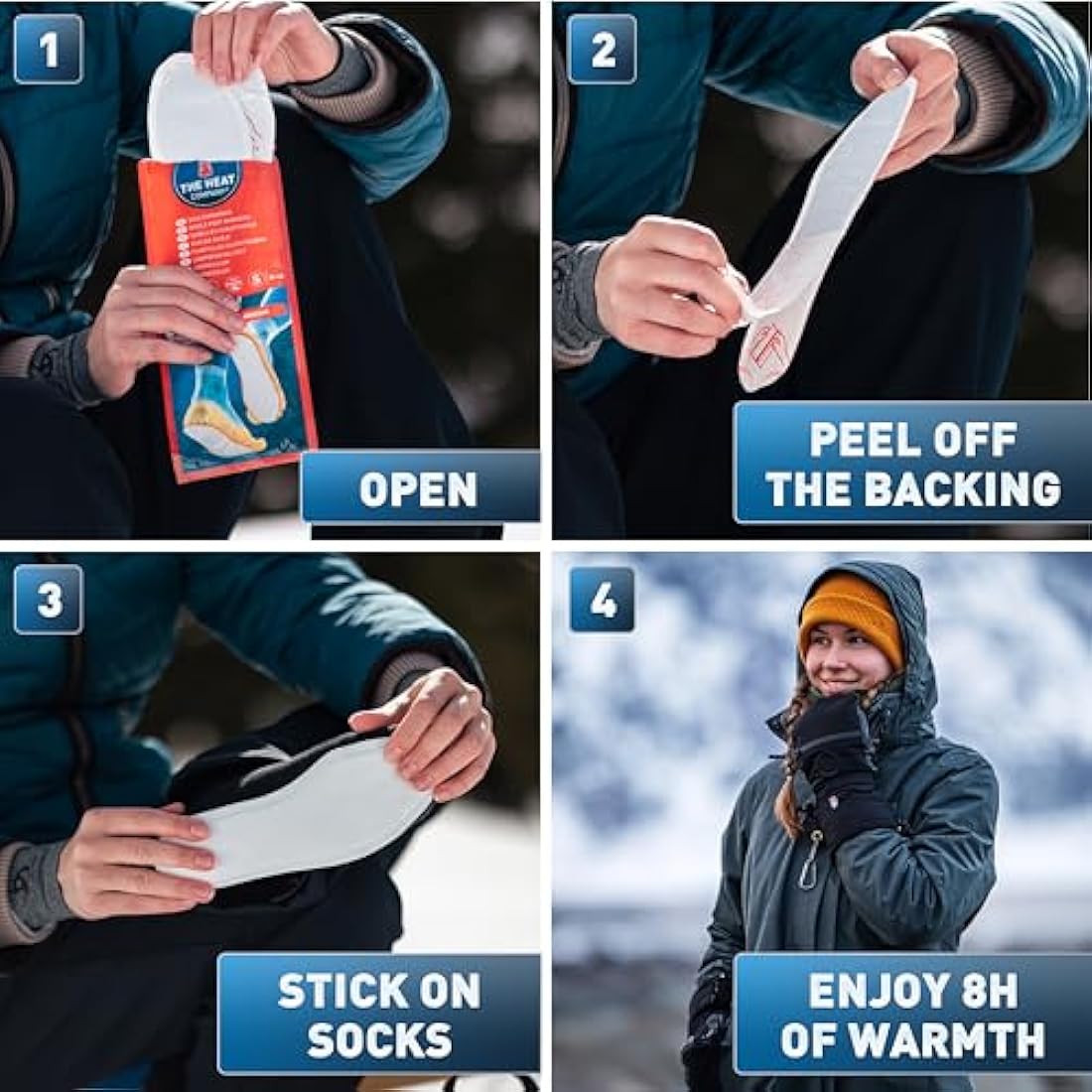 THE HEAT COMPANY Adhesive Insole Foot Warmers – 8 Hour Air Activated