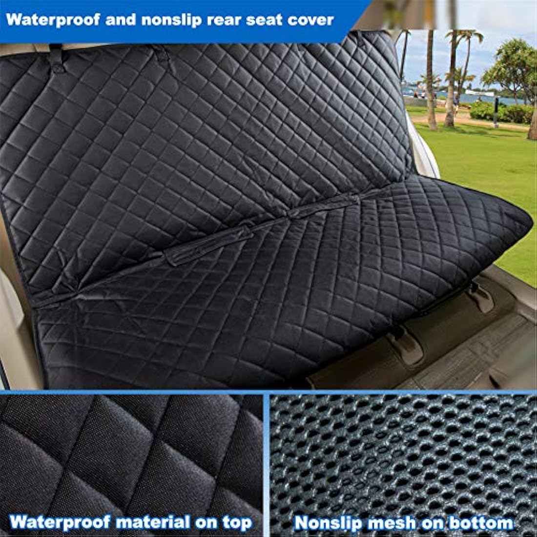 Jolof Store Waterproof Dog Car Seat Cover – Non-Slip Backseat Protector